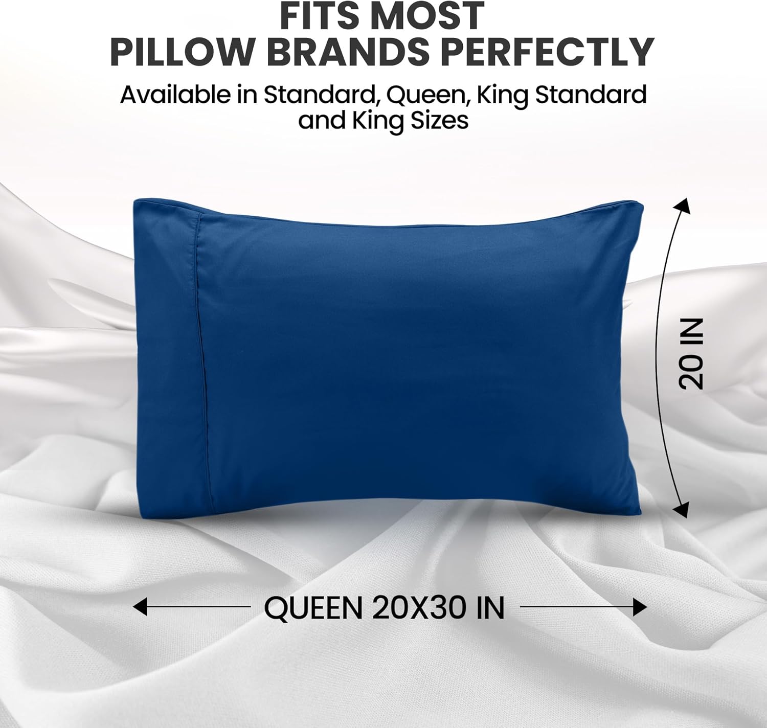 Utopia Bedding Queen Pillow Cases - Soft Brushed Microfiber - 2 Pack, Fade Resistant | 20 x 30 Inches, Dusk Blue