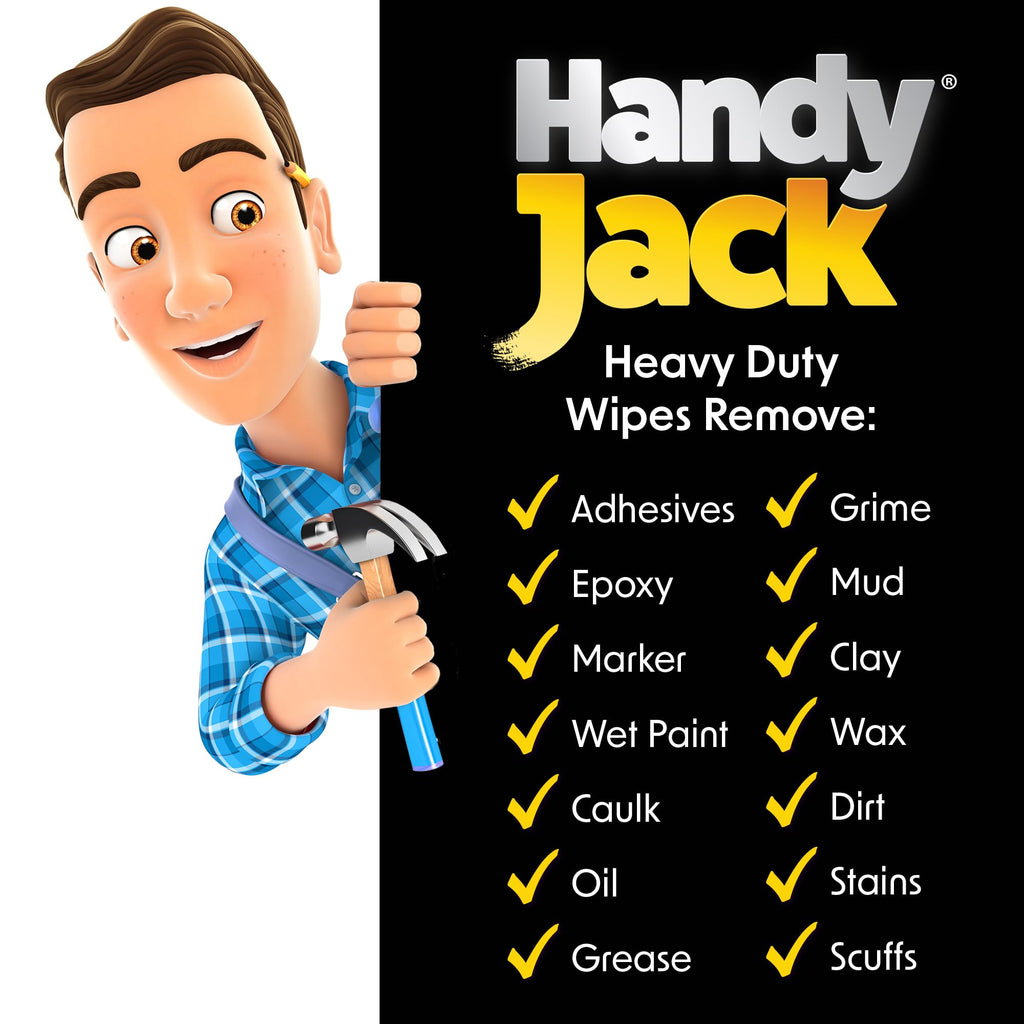 Wipex Handy Jack Heavy Duty Wipes, Dual Texture Cleaning Cloth, Use on Hands, Equipment, Tools - Removes Paint, Adhesives, Oil, Grease, & Dirt, Bulk Size, 260 Count (Pack of 1)