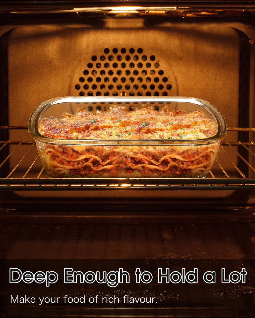 NUTRIUPS Small Glass Baking Dish with Lid - Tempered Oven Bakeware for One Serving (Clear, 1.25L)