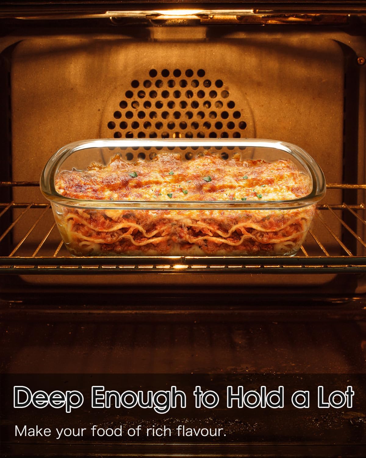 NUTRIUPS Small Glass Baking Dish with Lid - Tempered Oven Bakeware for One Serving (Clear, 1.25L)
