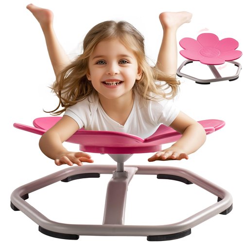 ROBOTIME Kids Sensory Swivel Chair, Autism Spinning Chair for Kids Sensory with Non-Slip Design, Training Body Coordination, No Assembly (Pink)