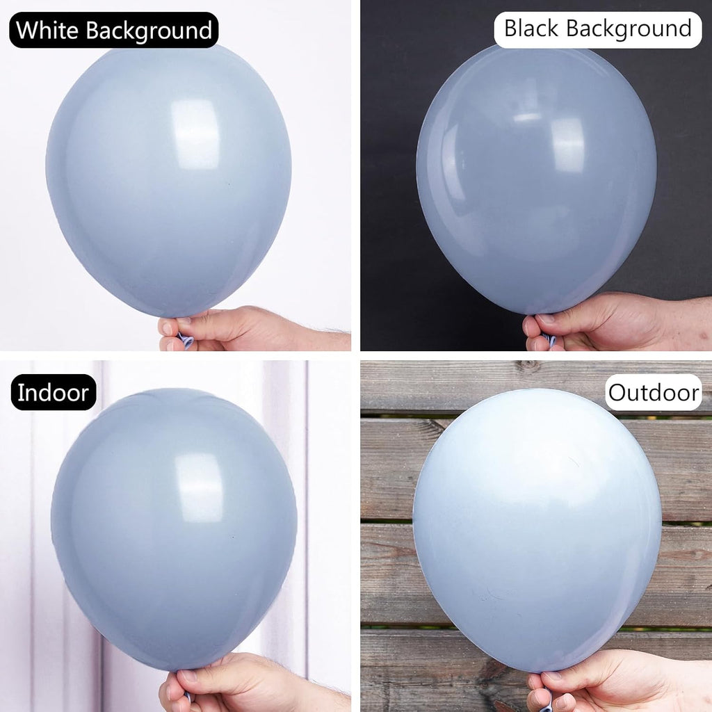 PartyWoo Dusty Blue Balloons - 50pcs 12 Inch Latex Helium Balloons for Baby Shower & Birthday Decor