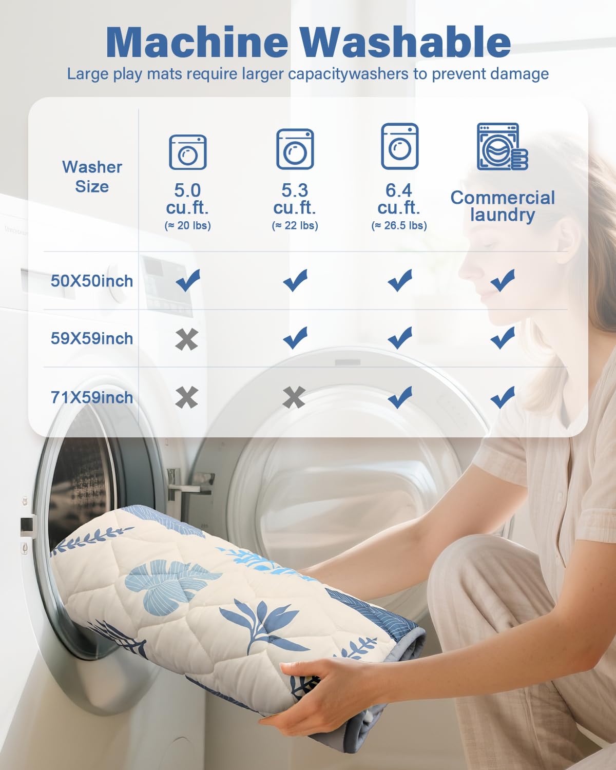 Skiennix Baby Play Mat - Thickened Non-Slip Floor Mat | 50x50 Portable Foldable Design for Crawling Babies