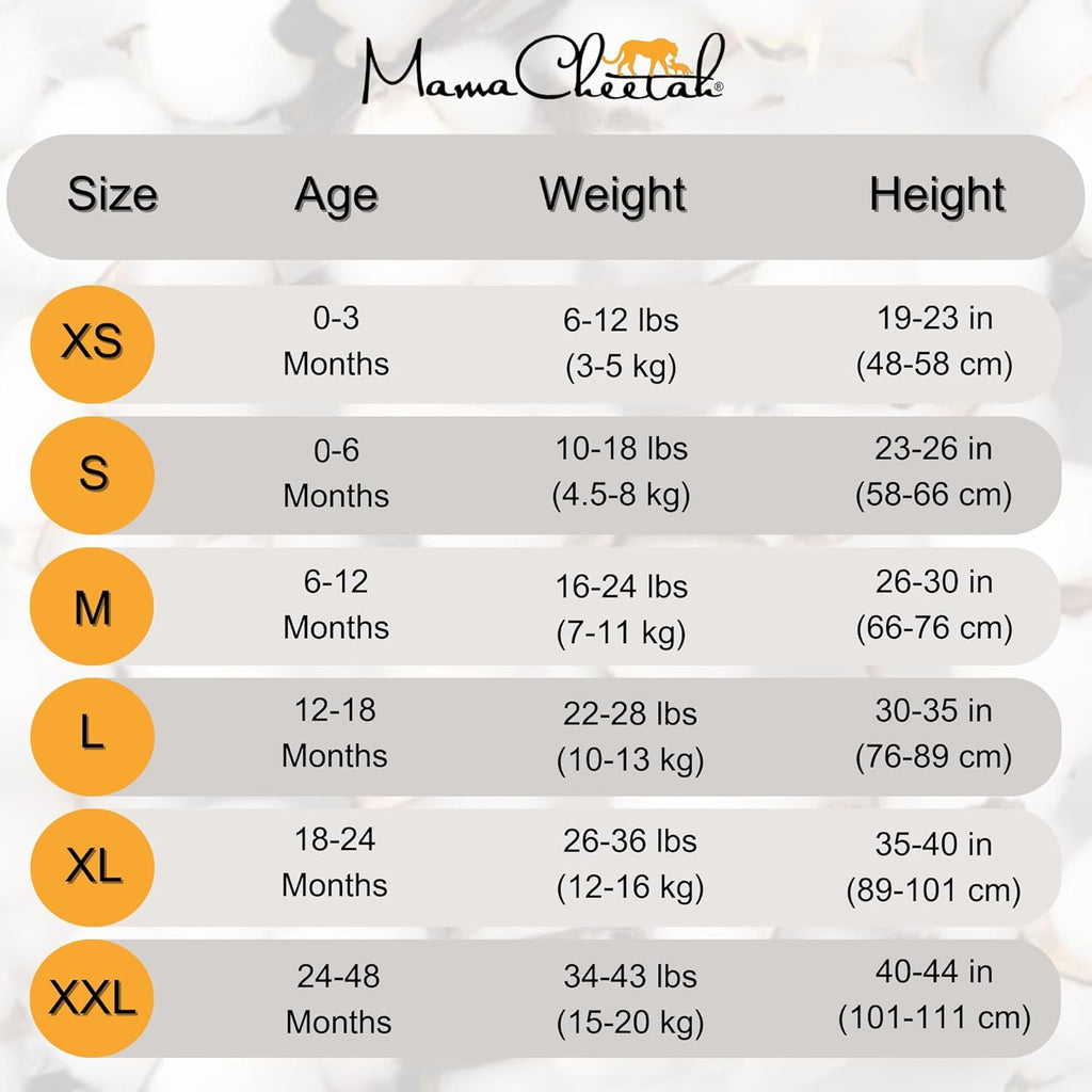 Mama Cheetah Baby Sleep Sack - Organic Cotton 0.5 TOG Wearable Blanket | Two-Way Zipper, 3-Pack for 24-48 Months