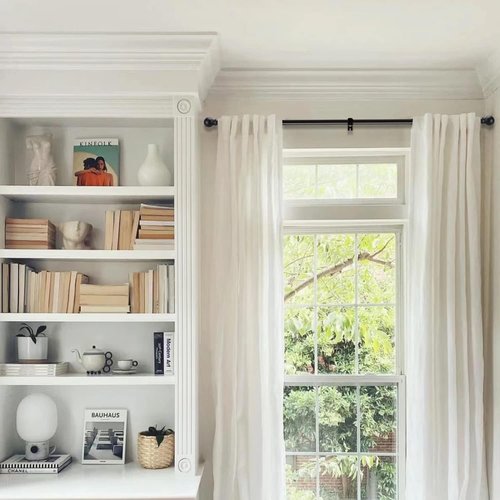 GXOACKJ Black Curtain Rods - Heavy Duty Metal Set for Windows 28 to 78 Inch | 2 Pack with Brackets