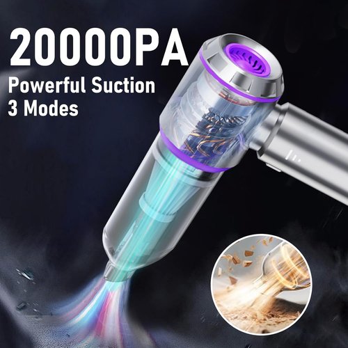 Houscly Car Vacuum - Portable Cordless 20000PA High Power 4-in-1 Duster & Blower | Ideal for Home & Travel