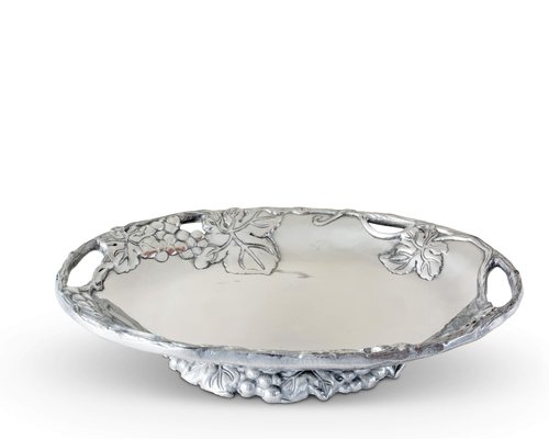 Arthur Court Designs Aluminum Grape Footed Side Dish Server 11 inch Long