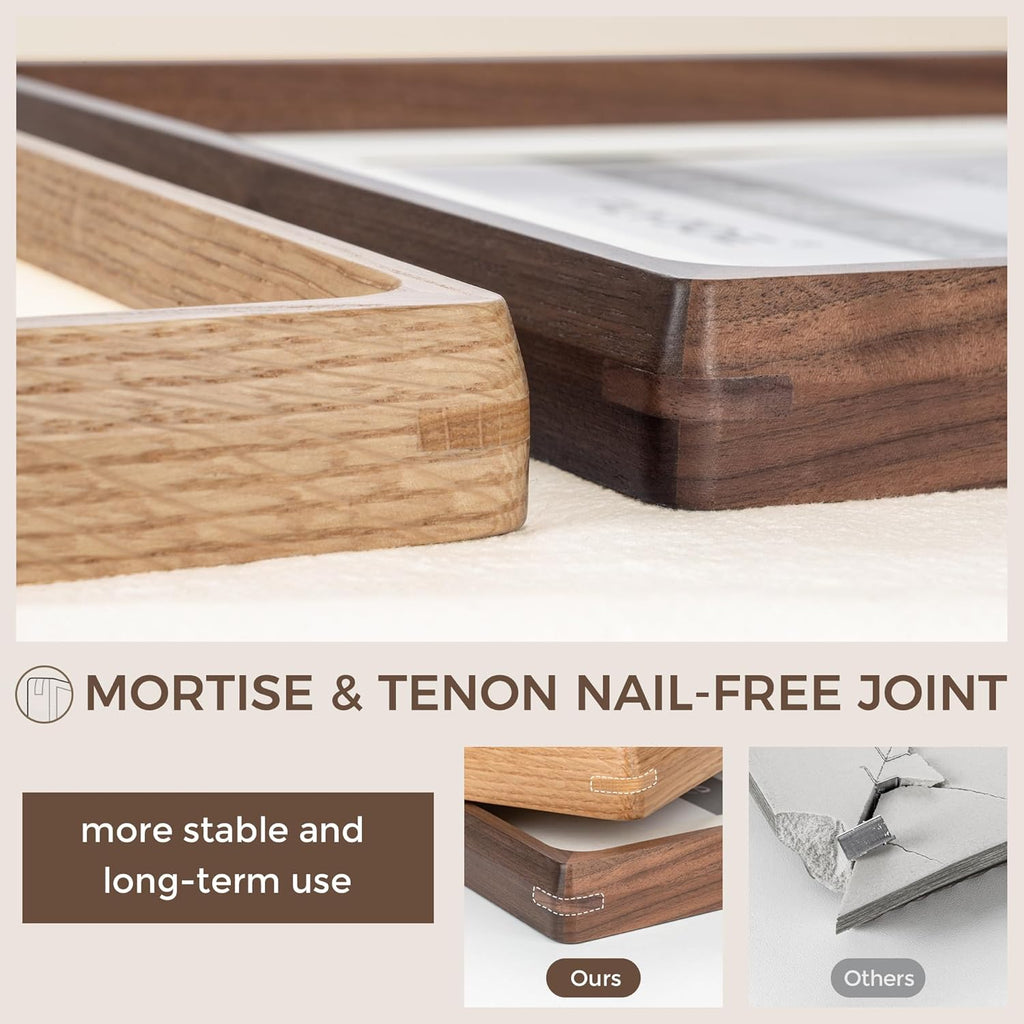 Natural Walnut Wood Picture Frame by USA-Sourced | Handcrafted 11x14 Frame with Tempered Glass for 8x10 Photos