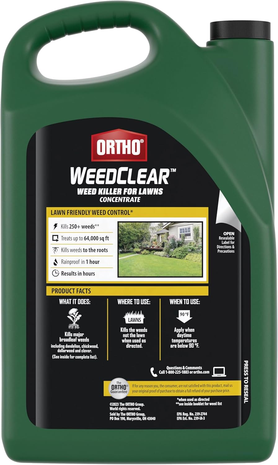 Ortho WeedClear Weed Killer Concentrate - Effectively Kills Dandelions & Clover | 1 Gallon