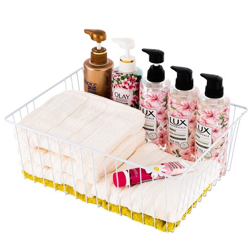 Upright Freezer Organizer Bins， Freezer Baskets for 16, 17, 21 cu.ft Standup Freezer, Wire Storage Baskets with Built-in Handles for Frozen Foods, Snacks, Vegetables, Fruits and More, Set of 6 , White