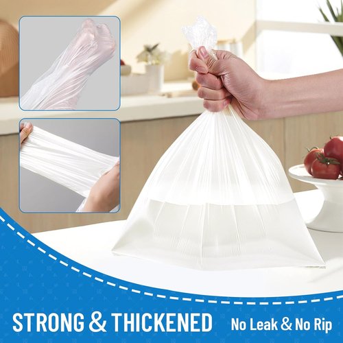 LainNeala Small Trash Bags - 4 Gallon, 100 Count Unscented Mini Garbage Can Liners | White Bathroom Bags