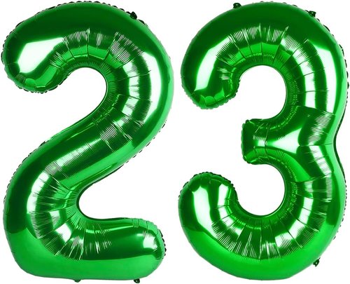 Big 23 Balloons | 40-Inch Dark Green Number Balloons for Birthday, Wedding, Graduation Celebrations