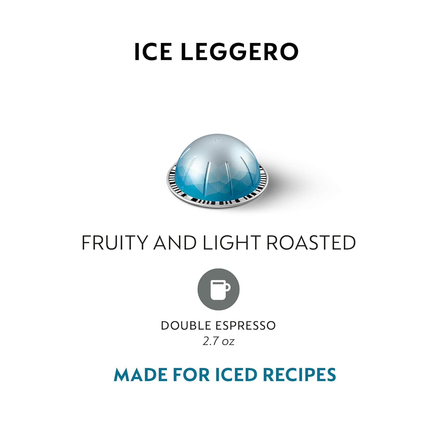 Nespresso Vertuo Ice Leggero Double Espresso Coffee Pods - 50-Count | Brews 2.7 oz.