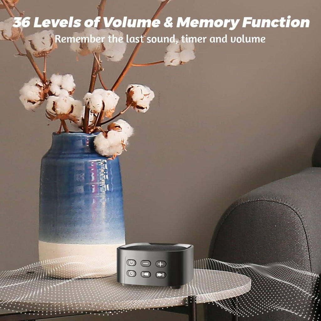 Sleepbox White Noise Sound Machine - 25 Soothing Sounds, 36 Volume Levels, Portable for Home & Travel