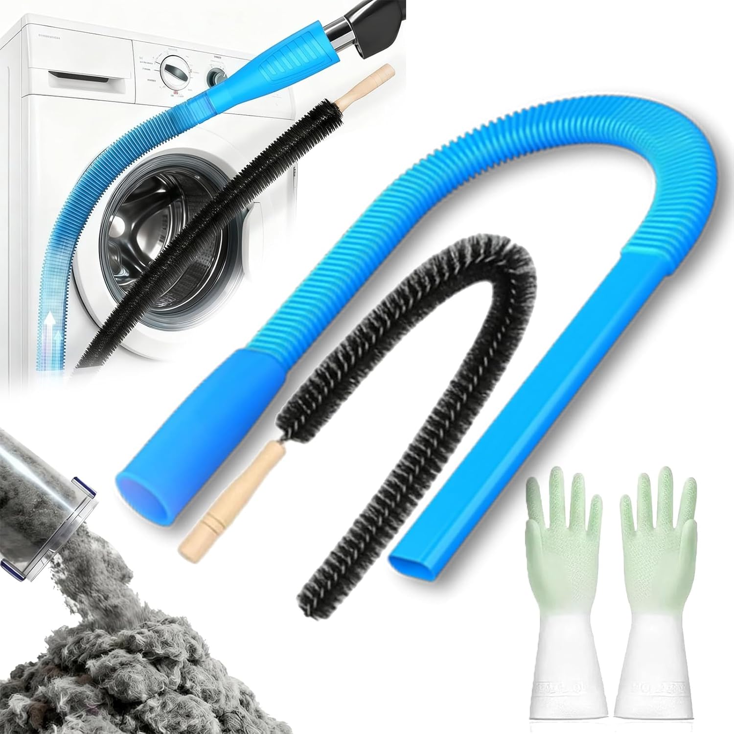 Upgraded Dryer Vacuum Hose Attachment by [Brand Name] - Universal Vent Cleaner Kit for Deep Cleaning Ducts & Lint Removal