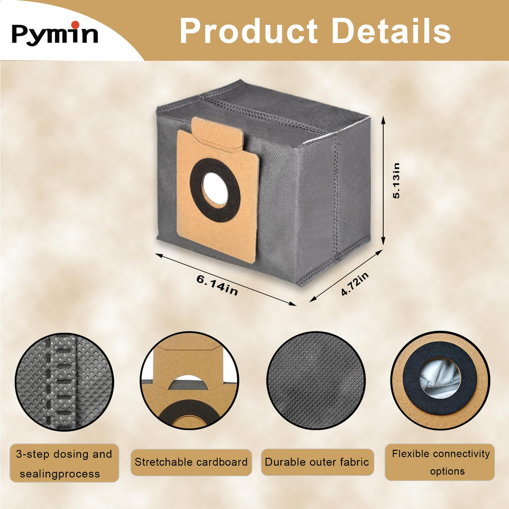 Pymin 20 PCS Vacuum Accessories for Eufy X10 Pro Omni Cleaner Robot, Replacement Parts Kit with 10 Mop Pads+10 Vacuum Bags