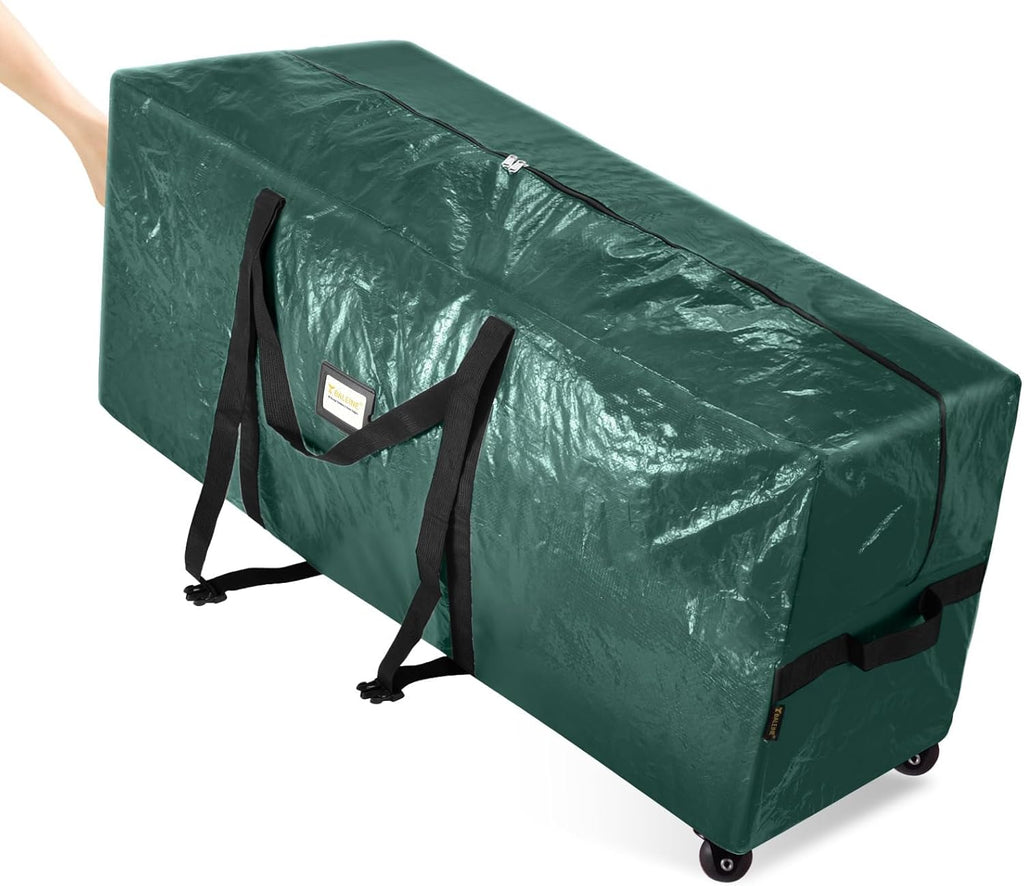 BALEINE Rolling Christmas Tree Storage Bag - 7.5 ft Heavy Duty with 2 Swivel Wheels & Reinforced Handles | Green