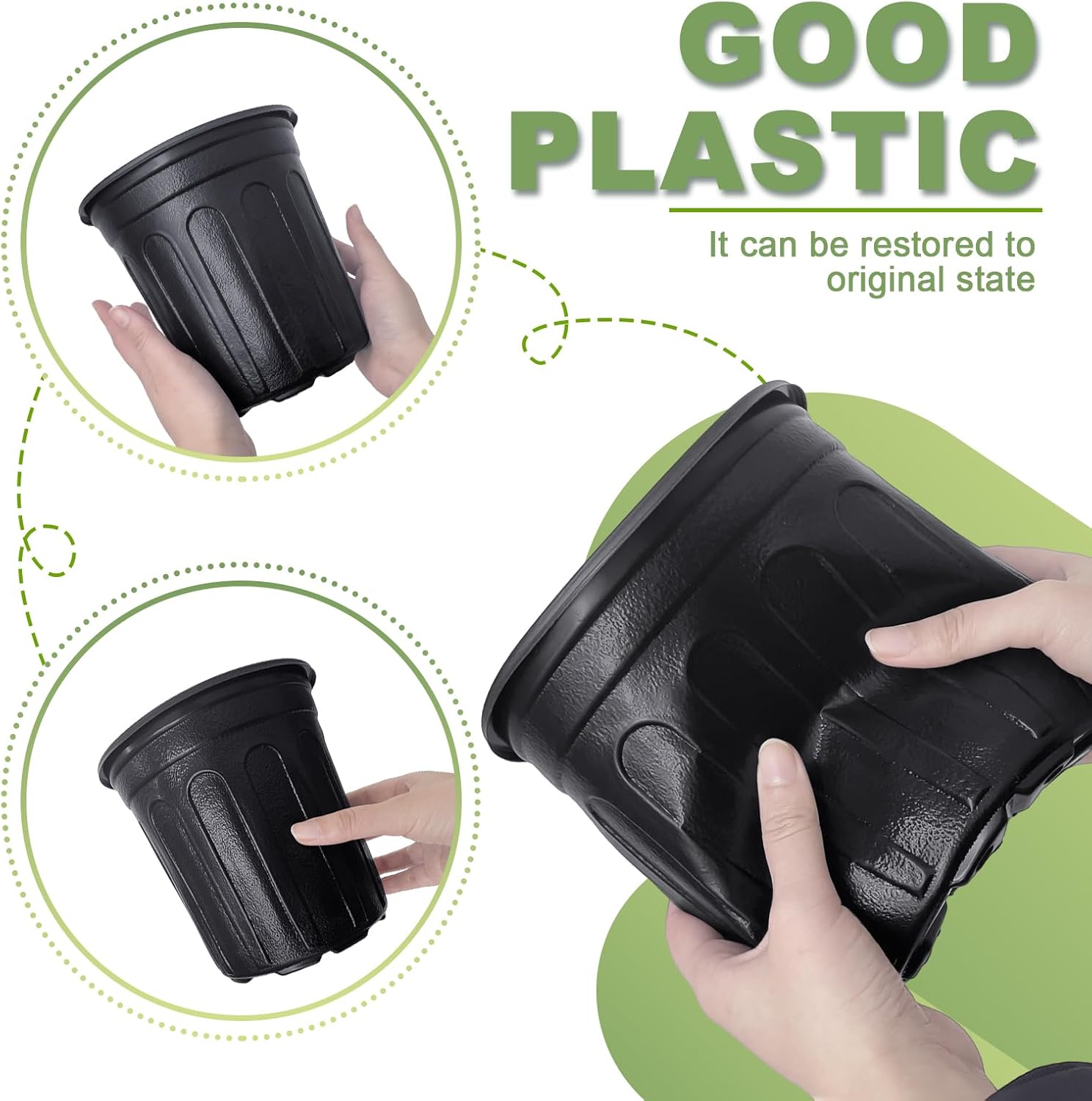 Anyumocz 60 Pcs Flexible 1 Gallon Plant Nursery Pots - Thickened Soft Plastic for Succulents & Transplanting | Black