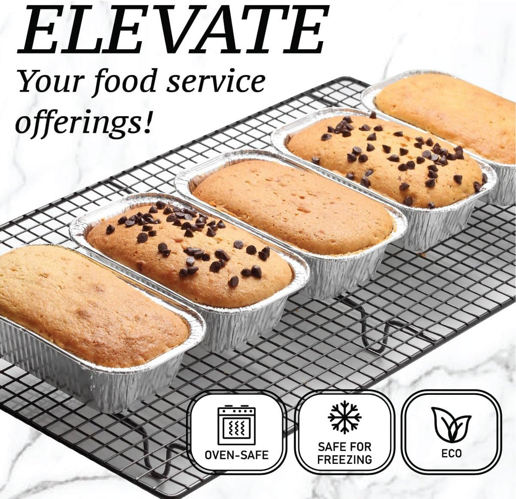 Regine Switzerland Mini Foil Loaf Pans - 1LB Disposable Aluminum Baking Tins | 55 Pack, 6 x 3.5 x 2 Inches