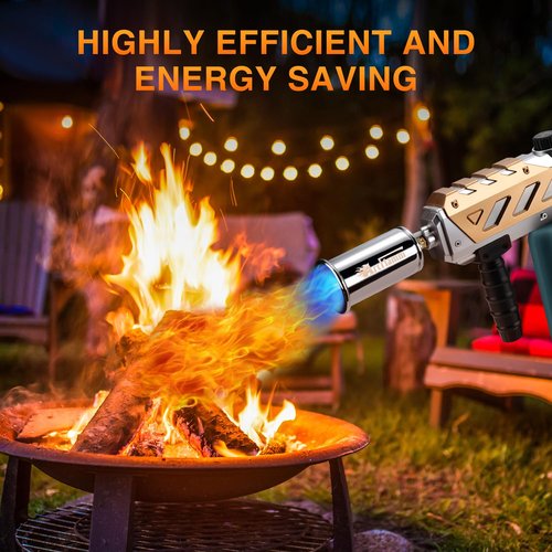 ARTFLAMM Powerful Propane Torch Gun, Kitchen Grill Torch with Detachable Design, Adjustable Flamethrower Torch Burner for Searing Steak, BBQ, Welding, Camping Charcoal Lighter(Tank Not Included)