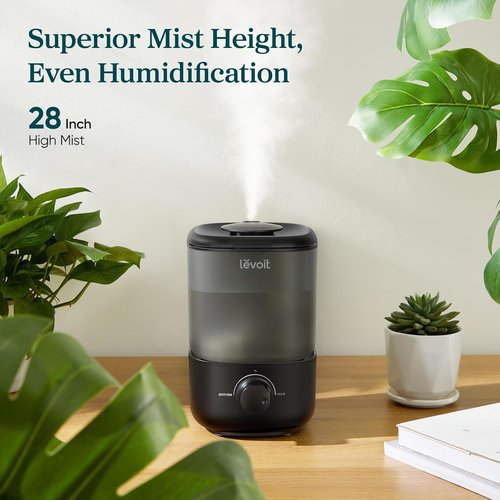LEVOIT Ultrasonic Cool Mist Humidifier - Easy Fill & Clean, Quiet Operation, 2.5L Capacity, Black