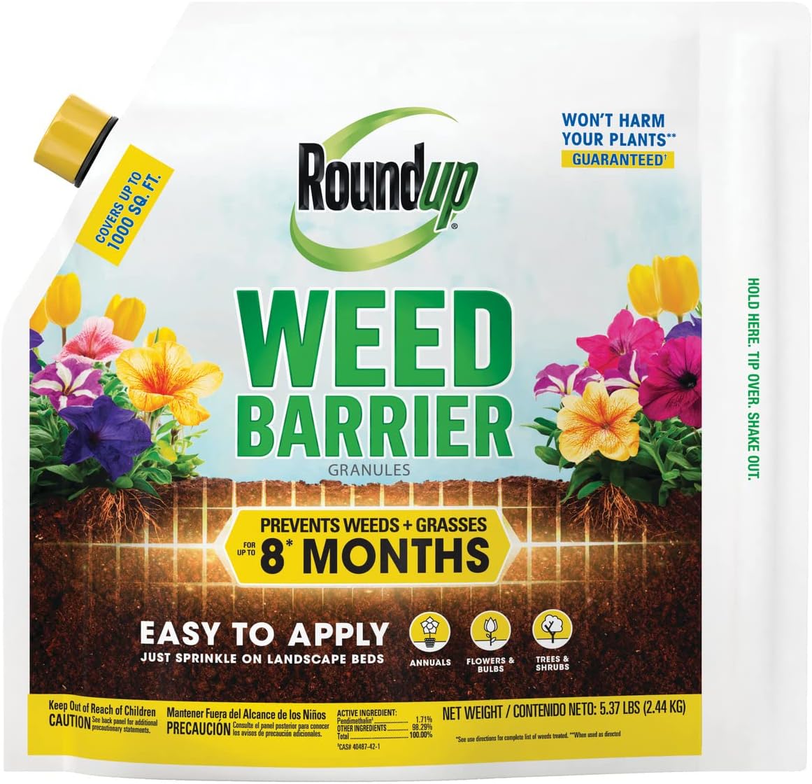 Roundup Weed Barrier Granules - Effective Weed Prevention Solution | 5.37 lbs