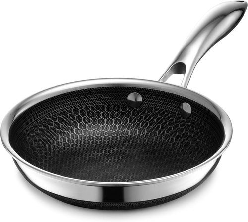 HexClad Hybrid Nonstick Frying Pan - 7-Inch, Stay-Cool Handle, Dishwasher-Safe & Oven-Safe Up to 900°F