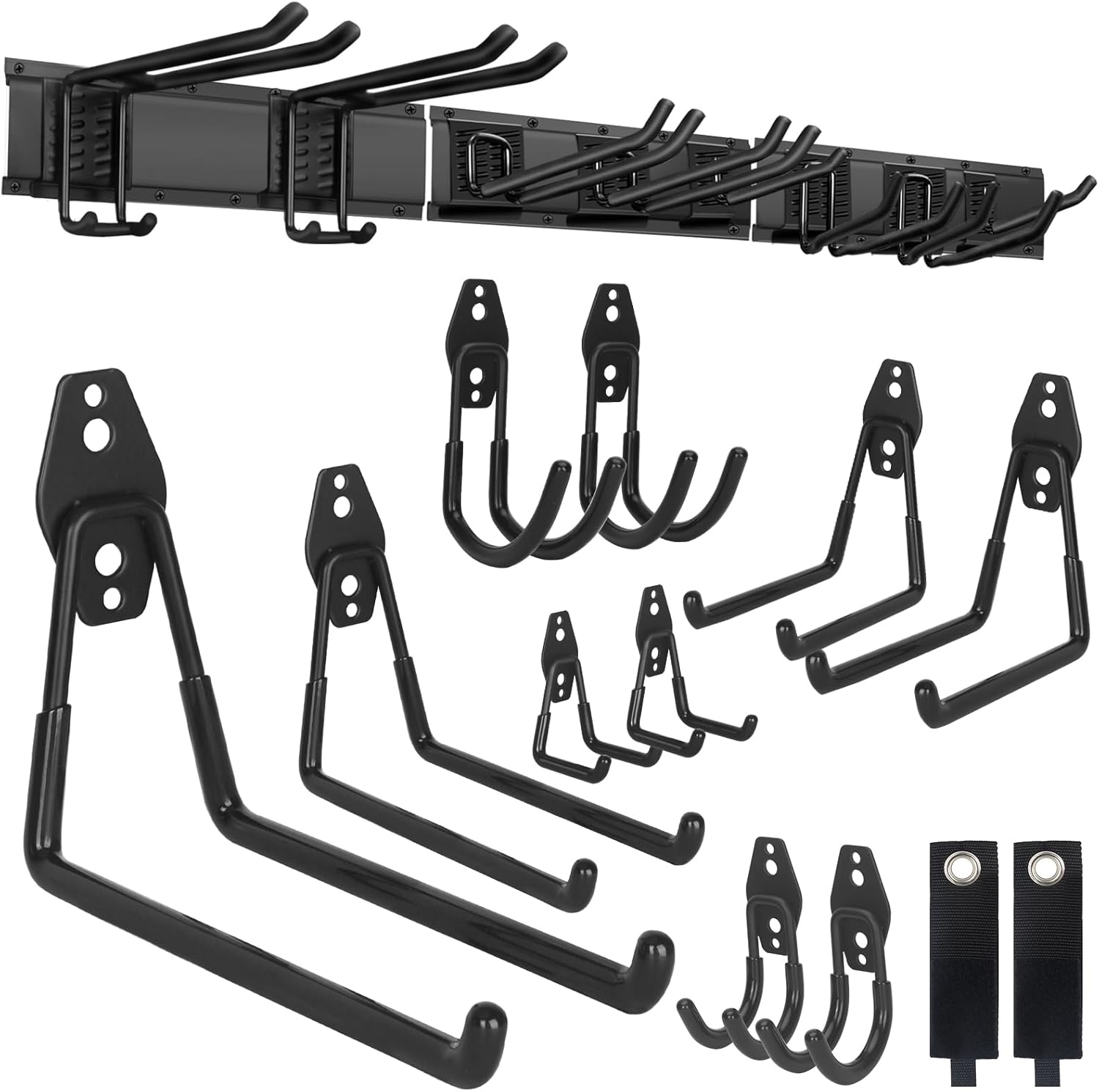 PIYILO Garden Tool Organizer - 48-Inch Heavy-Duty Rack with 18 Garage Hooks for Efficient Tool Storage