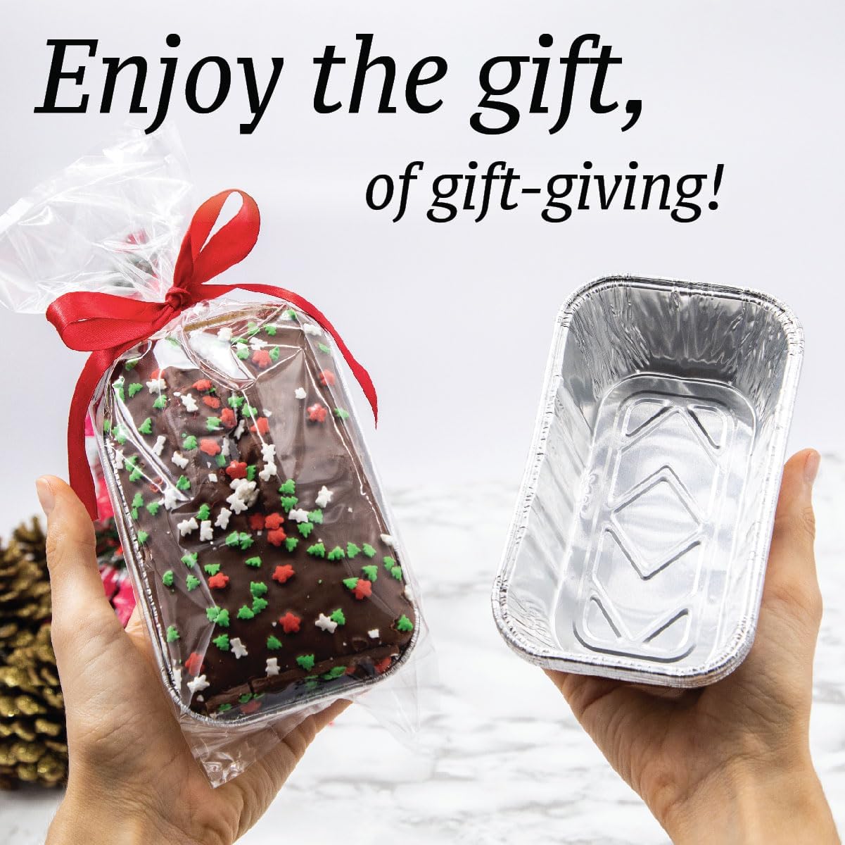 Regine Switzerland Mini Foil Loaf Pans - 1LB Disposable Aluminum Baking Tins | 55 Pack, 6 x 3.5 x 2 Inches