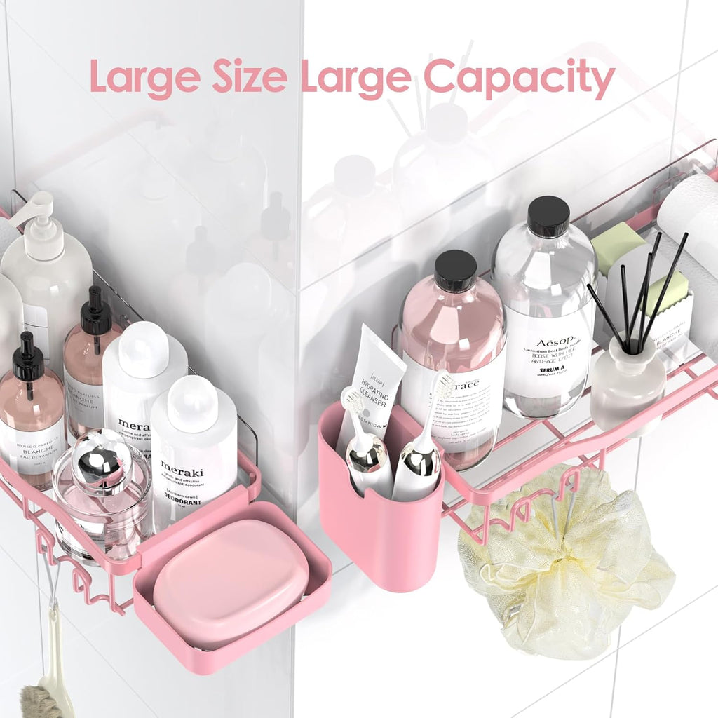 NESOMI Shower Caddy - Rustproof Stainless Steel Organizer with Large Capacity | No-Drill 7-Pack Storage Solutions