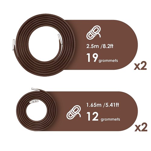 UNEEDE 4 Cords Zero Gravity Chair Replacement Cord, Antigravity Chair Replacement Cords for Repairing Zero Gravity Chair,Nylon Stretch Cord (Brown)
