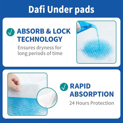 DAFI Extra Large Disposable Bed Pads - Super Absorbent Adult Incontinence Underpads | 30”x36” (50 Count)