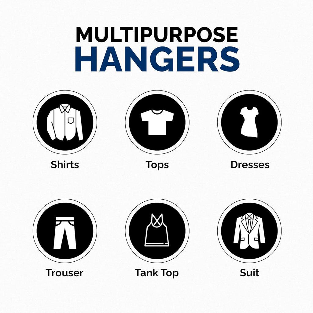 Super Heavy Duty Plastic Hangers - Made in USA | 24 Pack of Durable White Hangers