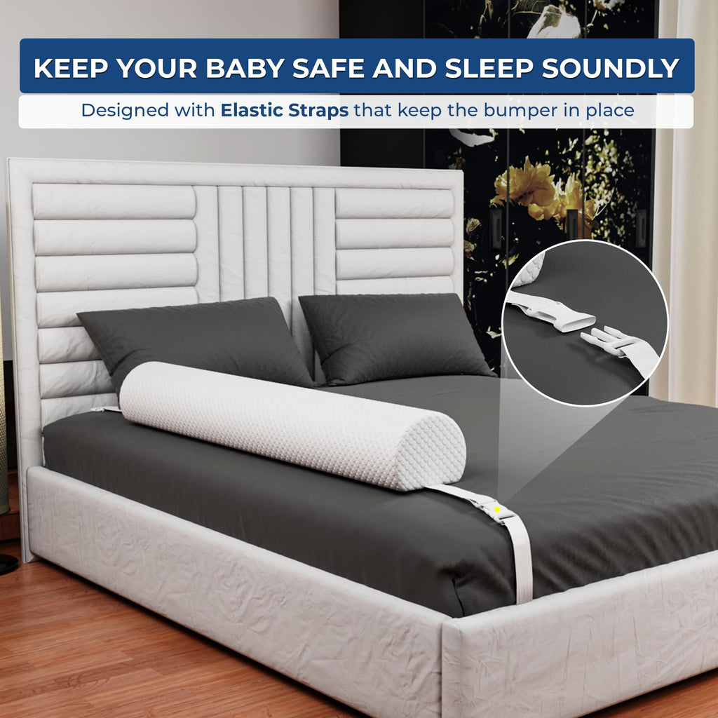 [2-Pack] Premium Bed Bumpers for Toddlers with Adjustable Straps, Bed Rail For Toddlers, Toddler Bed Rail for Full Size, Twin, Queen & King Bed Size, Toddler Bed Rails
