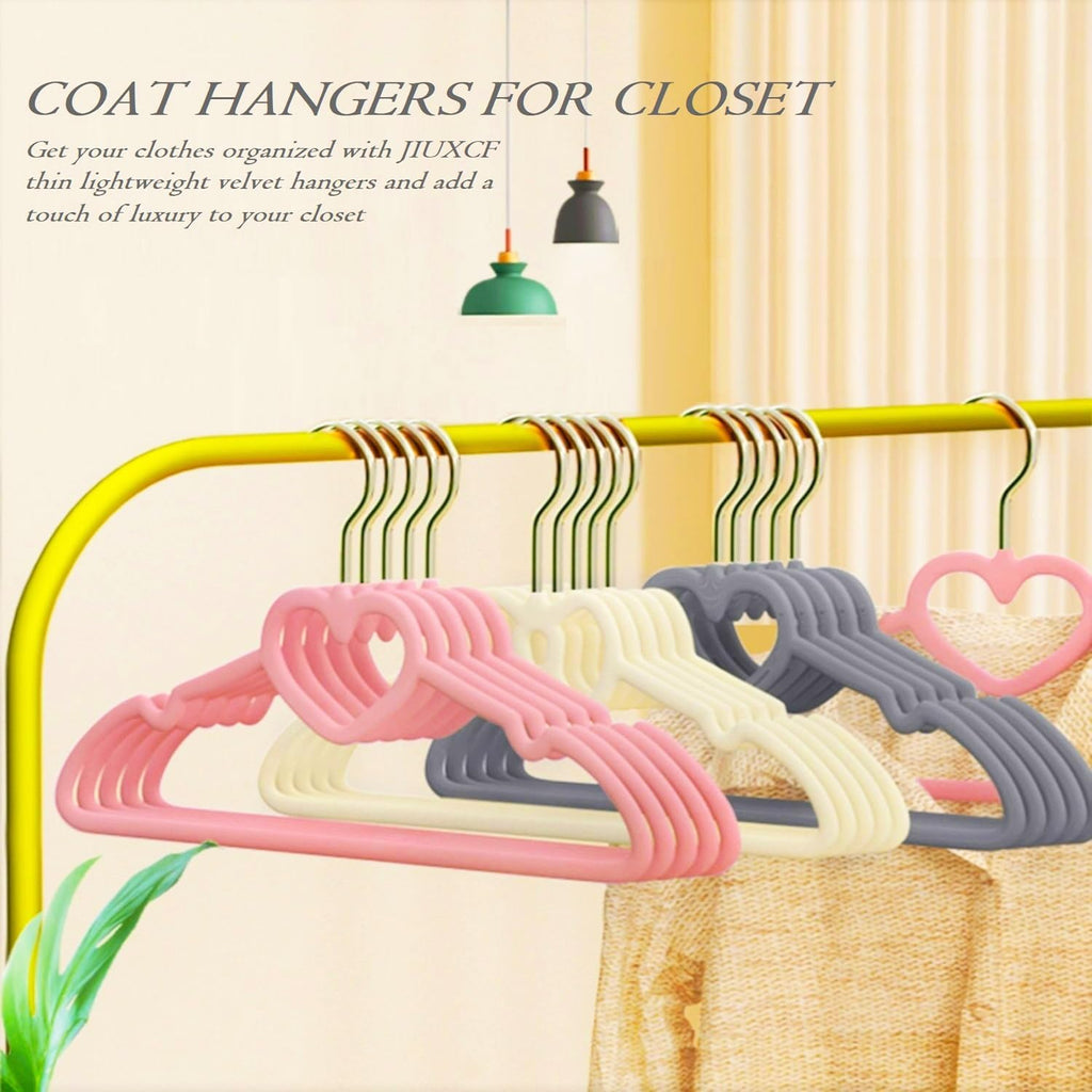 Velvet Hangers 20 Pack - 16" Non-Slip Slim Adult Hangers with 360° Swivel Hook | Durable Pink Design for Coats & Dresses