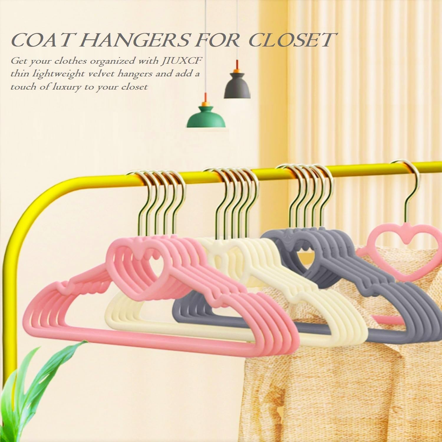 Velvet Hangers 20 Pack - 16" Non-Slip Slim Adult Hangers with 360° Swivel Hook | Durable Pink Design for Coats & Dresses