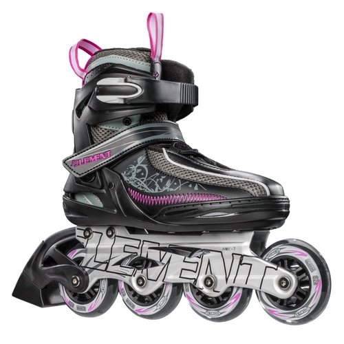 5th Element Lynx Inline Skates Women with Adjustable Strap 80mm Wheels Soft Boot Fit for Comfort | Roller Derby Long Distance Skating for Recreational Fitness & Street Hockey (7.0-Black/Purple)