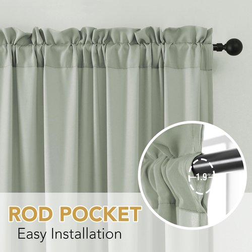 H.VERSAILTEX Sheer Curtains 84 inches Long No-See-Through Farmhouse Curtains for Living Room Light Filtering Semi Sheer Curtain for Bedroom Privacy Window Curtain Drapes 2 Panels Rod Pocket, Sage