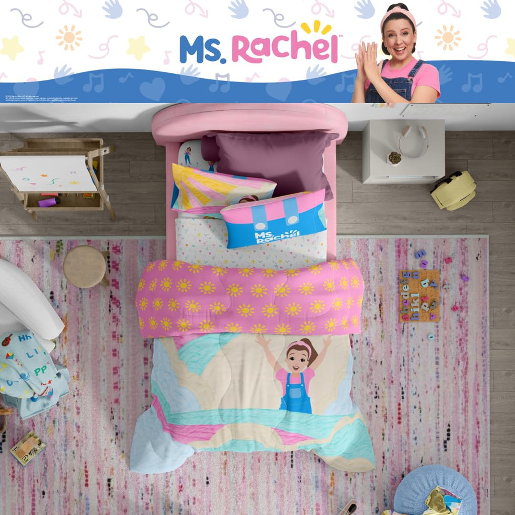 Ms. Rachel Educational Adventures Bedding Super Soft Cozy 3 Piece Microfiber Sheet Set, Twin, (Officially Licensed Product) By Franco Kids