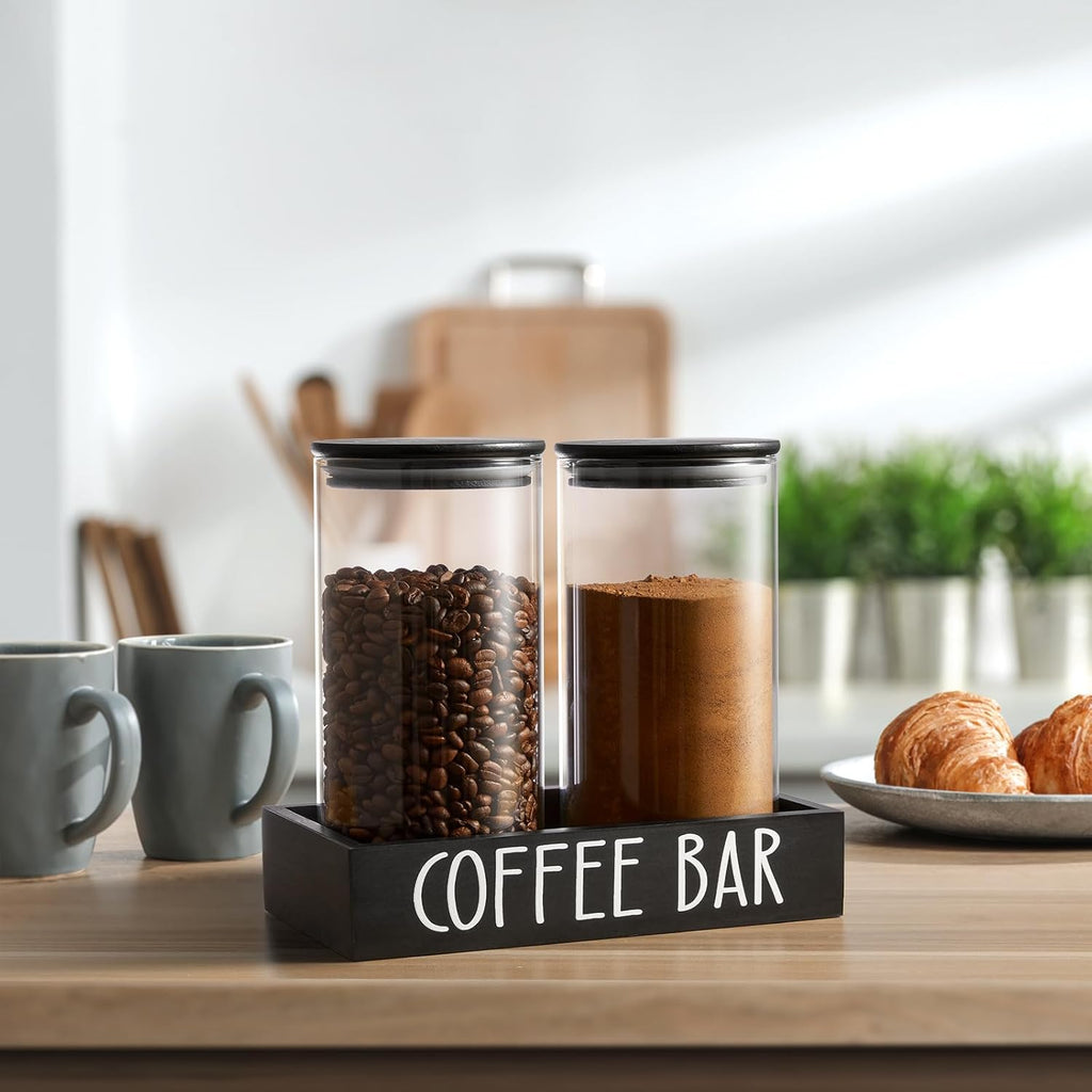 OUTNILI Broom Holder Wall Mount | Versatile Storage Solution with Coffee Canister Set