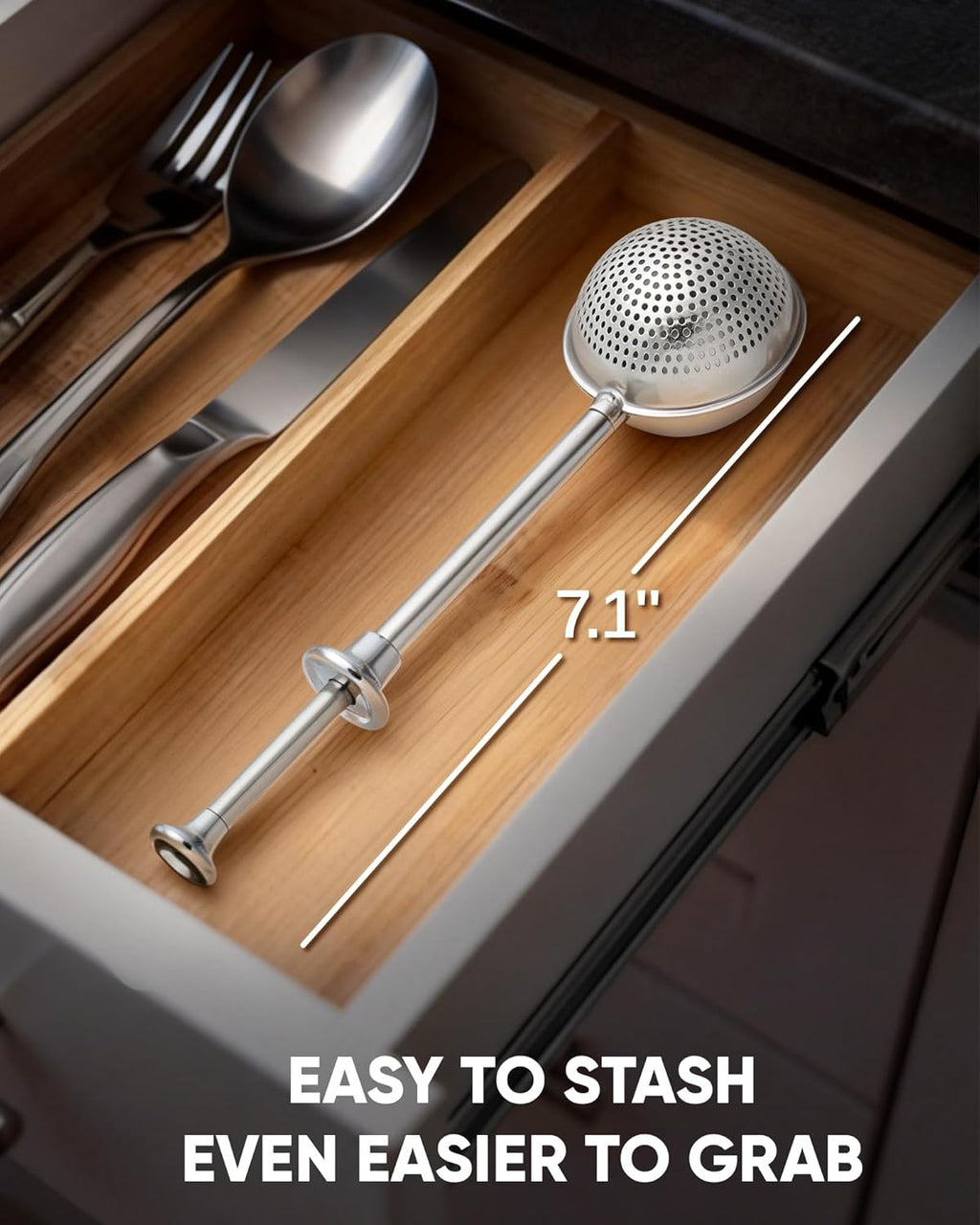 Skiennix Flour Duster - Stainless Steel Baking Sifter with One-Handed Spring Handle | Fine Mesh for Even Dusting