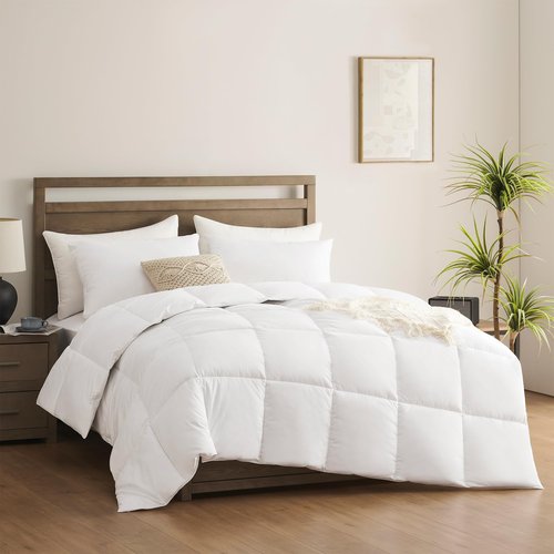 ACCURATEX King Duvet Insert Comforter,100% Cotton 400GSM Thick Fluffy Down Alternative Comforter,Breathable Soft White Hotel Bed Duvet Insert with Corner Tabs (104''x90'')