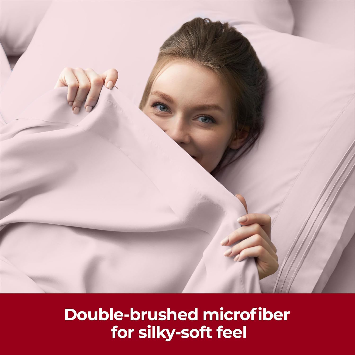 Mellanni Extra Deep Twin XL Sheets - Ultra Soft Hotel Luxury Bedding - Wrinkle & Fade Resistant (Blush Pink)