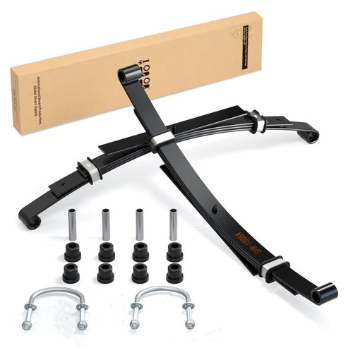 10L0L Golf Cart Heavy Duty 4-Leaf Rear Springs for Club Car DS 1982-up Gas & Electric - Club Car DS Rear Leaf Spring Kit with Bushings Sleeves U Bolt 1014675