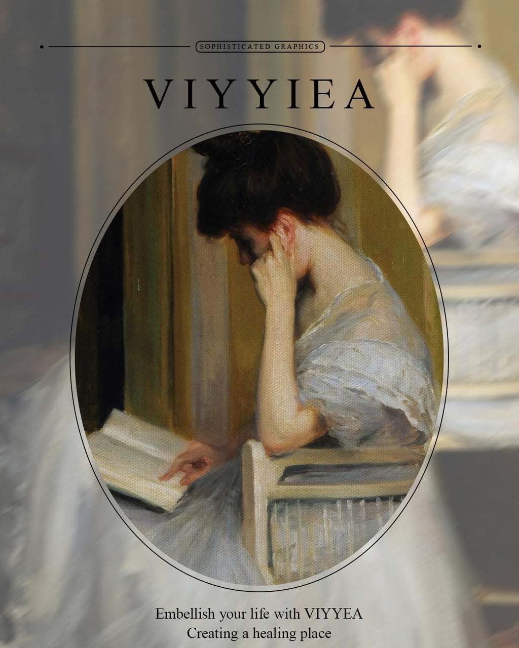 VIYYIEA Gold Framed Canvas Wall Art - Elegant Home Decor Print | 11x14in, White