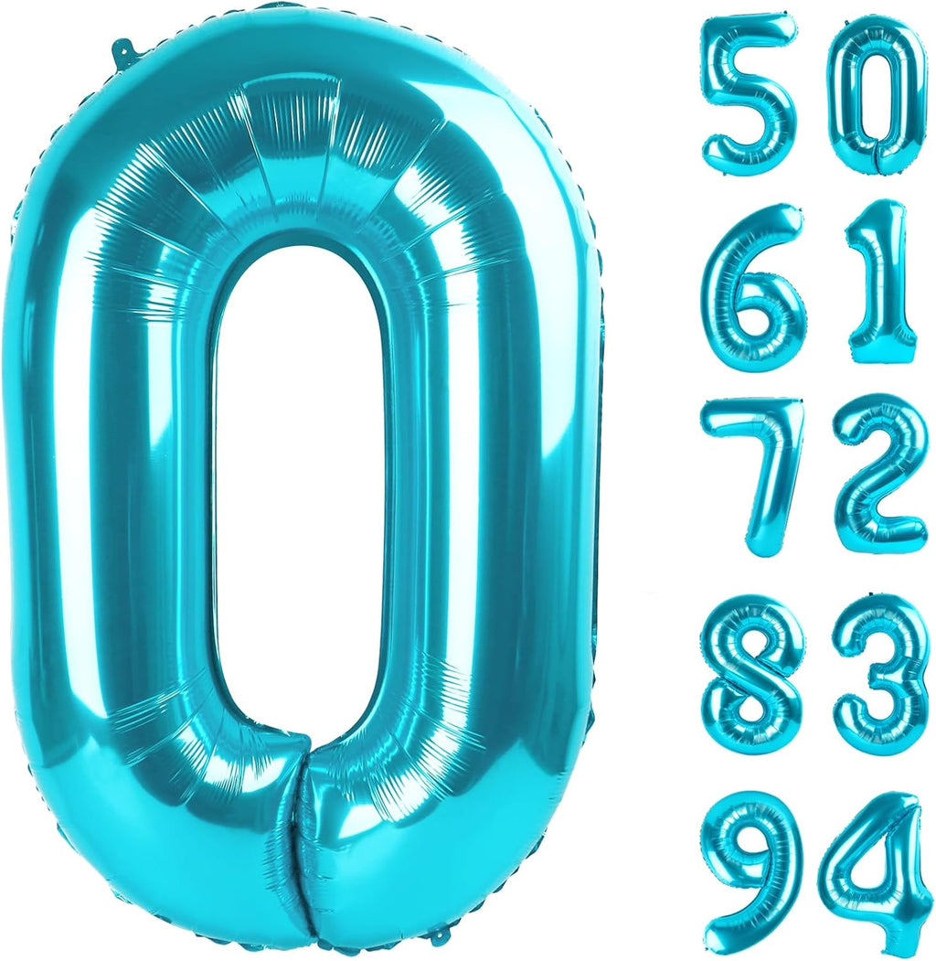 Blue 40-Inch Number Balloon | 0 Shape Birthday Decoration for Men & Women - Perfect Party Supplies