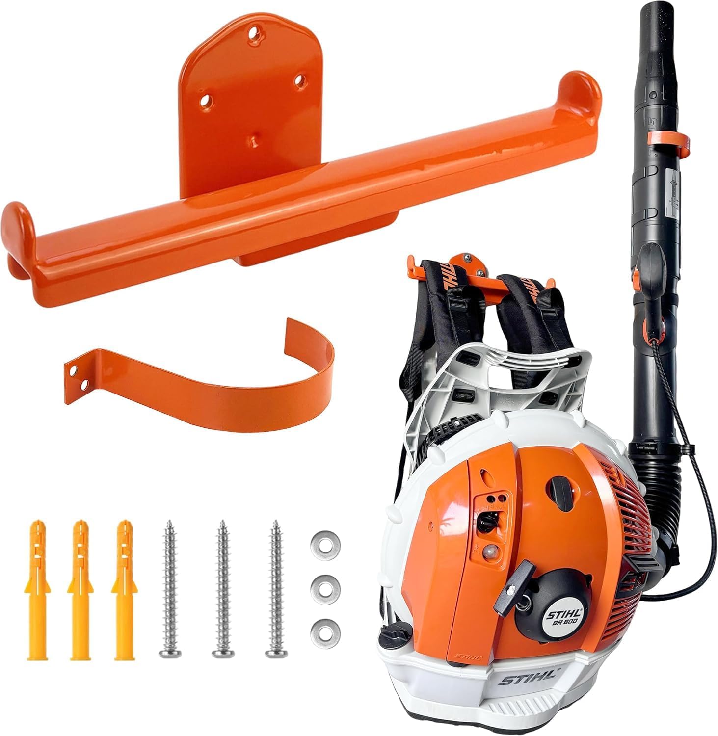 Backpack Leaf Blower Hanger - Heavy-Duty Wall Mount for Sprayers & Chainsaws | Garage Organization
