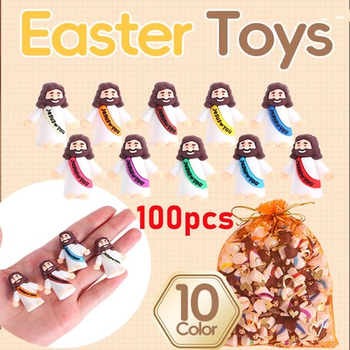 Little Jesus Figures - 100 Pack Mini Jesus Figurines for Sunday School & Easter Egg Stuffers
