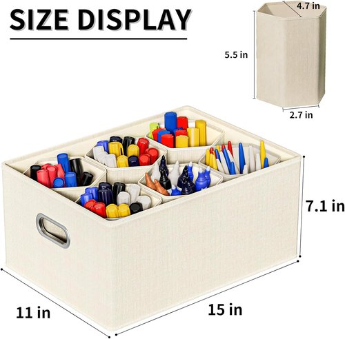 Aokeyee Marker Organizer - Stackable Storage Box with Lids for Craft Supplies & Tools | Multi-Purpose Design