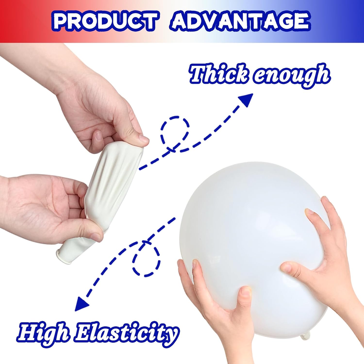 Red White and Blue Latex Balloons - 100 Pack for 4th of July Celebrations & Patriotic Events